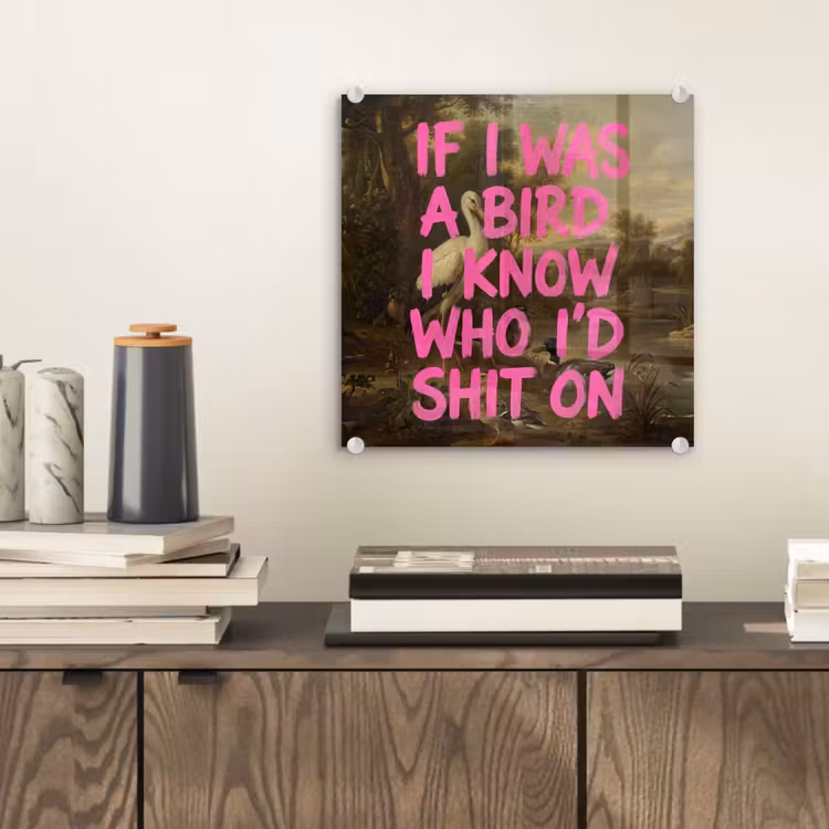 Klassiek - Humor - Roze plexiglas 5mm klein -sfeer1
