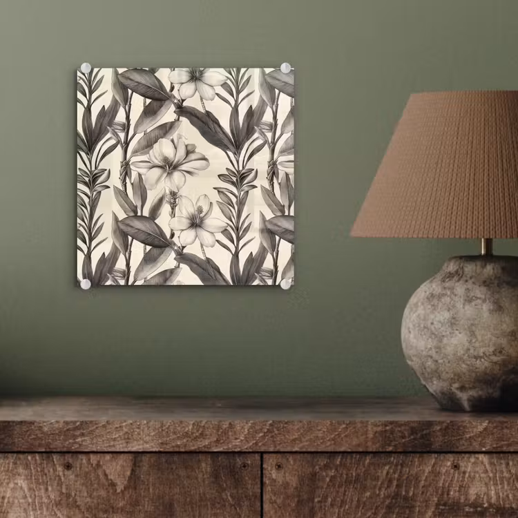 Klassiek - Botanisch - Zwart - Beige plexiglas 5mm klein 11 -sfeer3