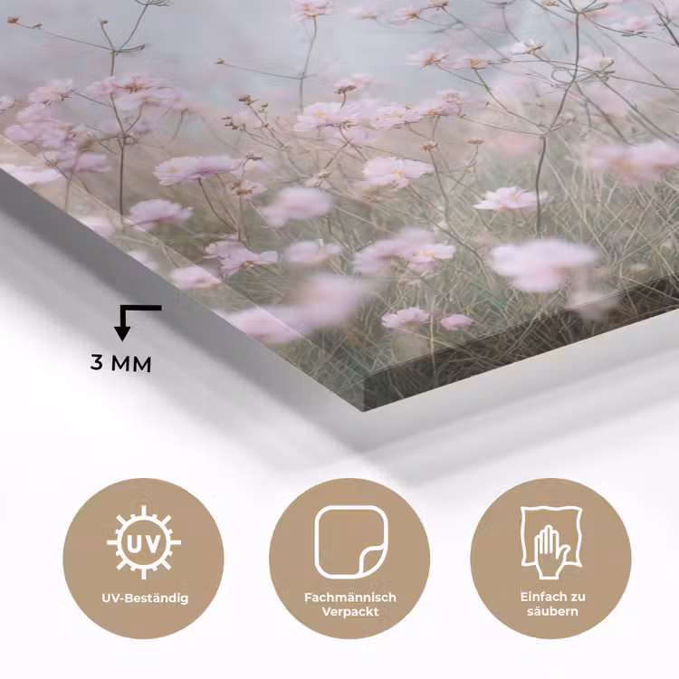 Klif - Bloemen - Zee - Roze plexiglas 5mm klein -wsfeer2_DE