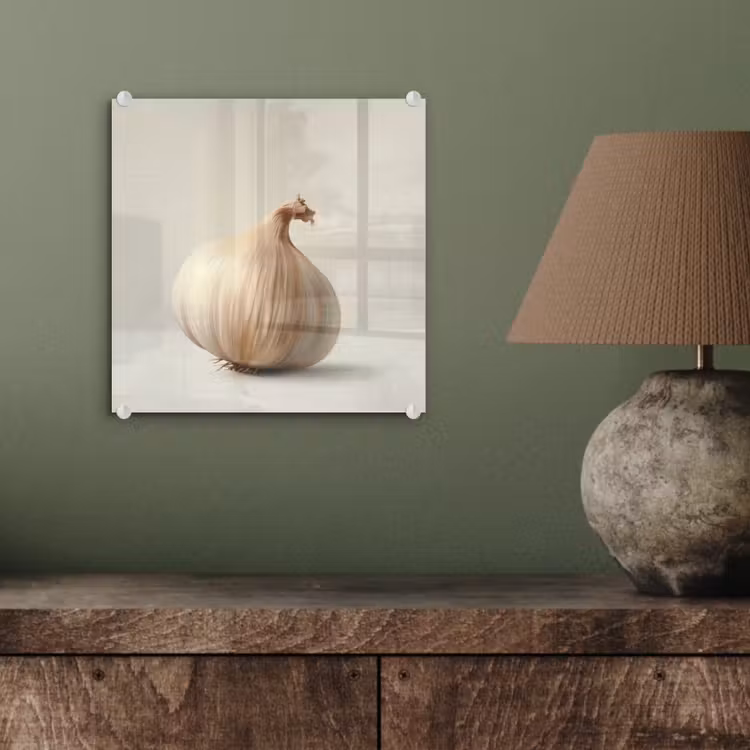 Knoflook - Natuurlijk - Beige plexiglas 5mm klein -sfeer3