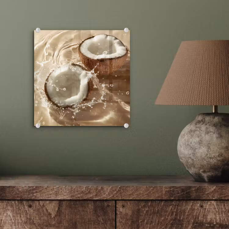 Kokosnoot - Water - Beige - Spetters plexiglas 5mm klein -sfeer3
