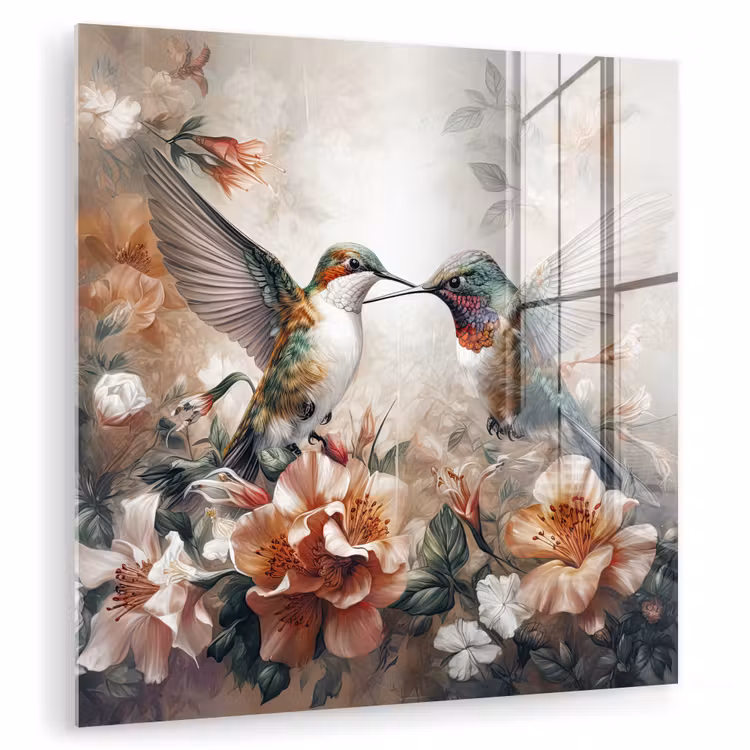 Kolibrie - Vogels - Bloemen - Natuur plexiglas 5mm klein -zzzproduct_nieuw