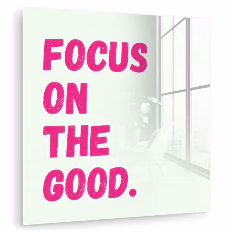 Focus on the good - Beige - Roze plexiglas 5mm klein -zzzproduct_nieuw