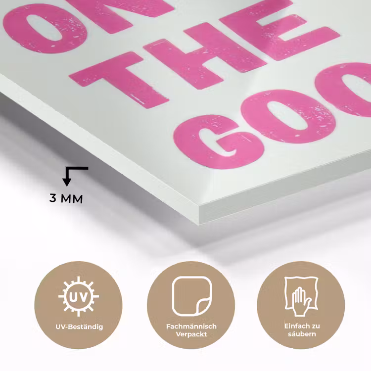 Focus on the good - Beige - Roze plexiglas 5mm klein -wsfeer2_DE