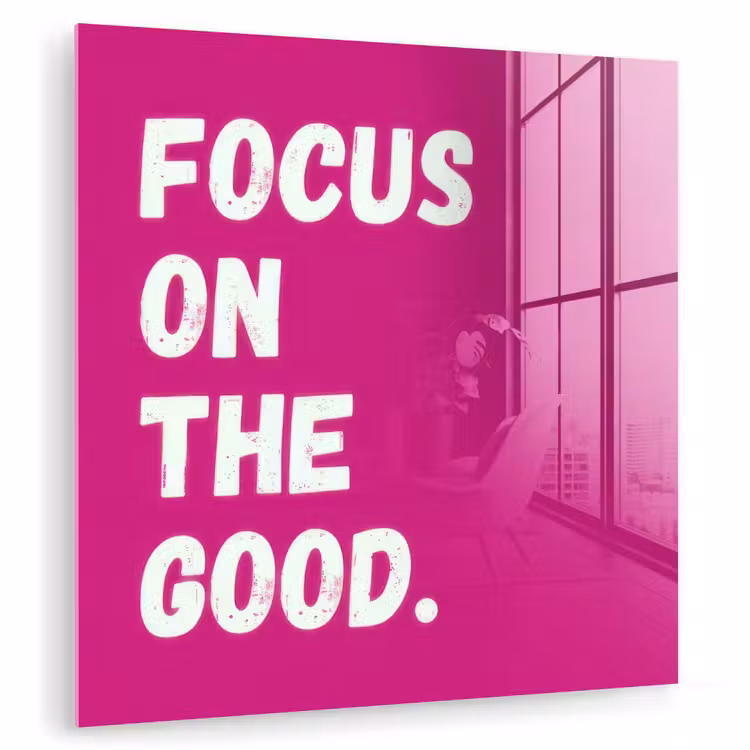 Focus on the good - Roze - Simple plexiglas 5mm klein -zzzproduct_nieuw