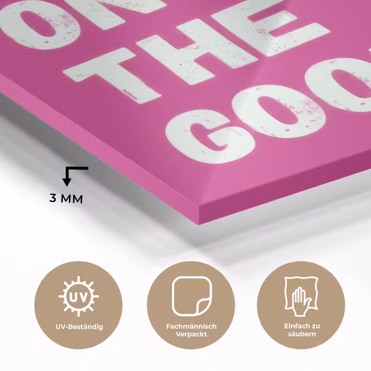 Focus on the good - Roze - Simple plexiglas 5mm klein -wsfeer2_DE