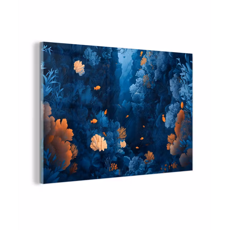 Koraalrif - Vissen - Oceaan - Blauw plexiglas 5mm klein -zzzproduct_nieuw