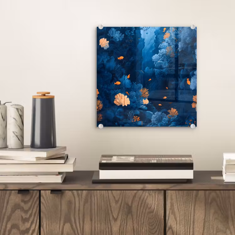 Koraalrif - Vissen - Oceaan - Blauw plexiglas 5mm klein -sfeer1