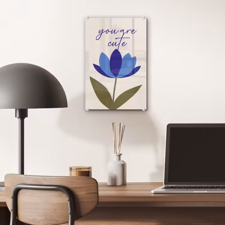 Korenbloem - Valentijn - Bloem - Blauw plexiglas 5mm klein -sfeer6