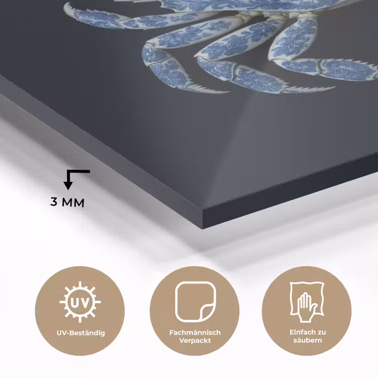 Krab - Delfts blauw - Dieren plexiglas 5mm klein -wsfeer2_DE