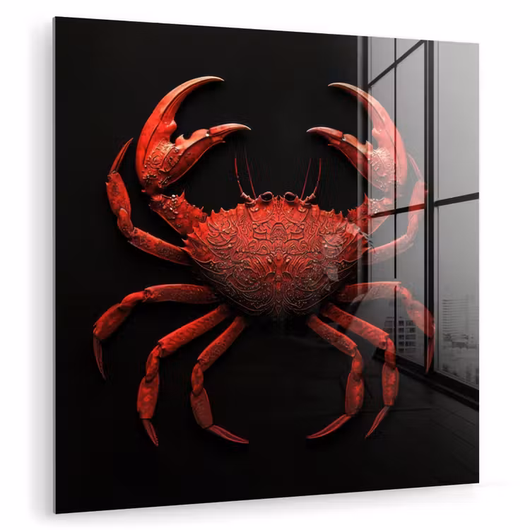 Krab - Rood - Vissen - Schaaldieren plexiglas 5mm klein -zzzproduct_nieuw