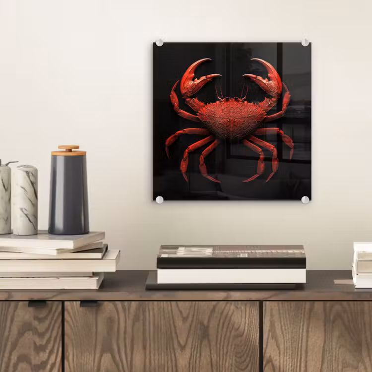 Krab - Rood - Vissen - Schaaldieren plexiglas 5mm klein -sfeer1