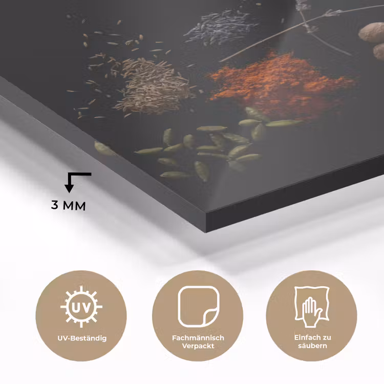 Kruiden - Zwart - Specerijen - Keuken - Koken plexiglas 5mm klein -wsfeer2_DE