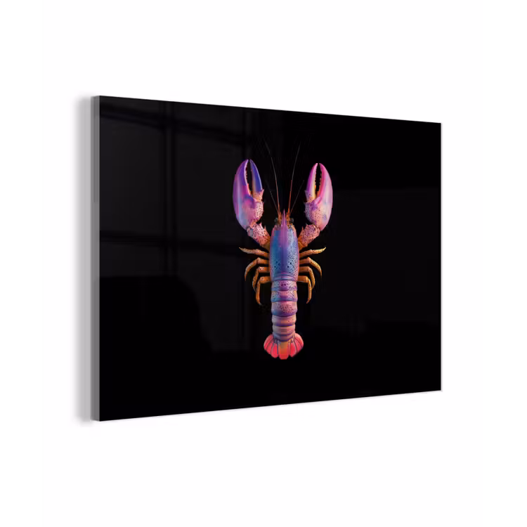 Kreeft - Paars - Roze - Zwart - Stippen - Lila plexiglas 5mm klein -zzzproduct_nieuw