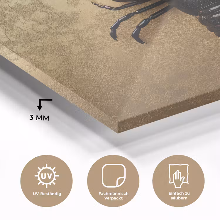 Kreeft - Zwart - Goud - Luxe plexiglas 5mm klein -wsfeer2_DE