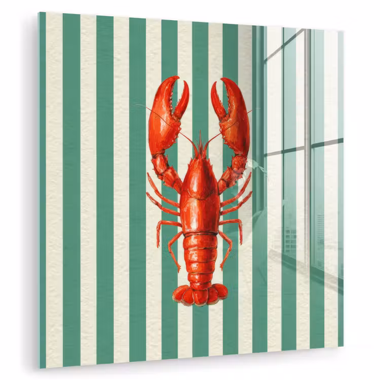 Kreeft - Strepen - Realistisch - Zomers plexiglas 5mm klein -zzzproduct_nieuw
