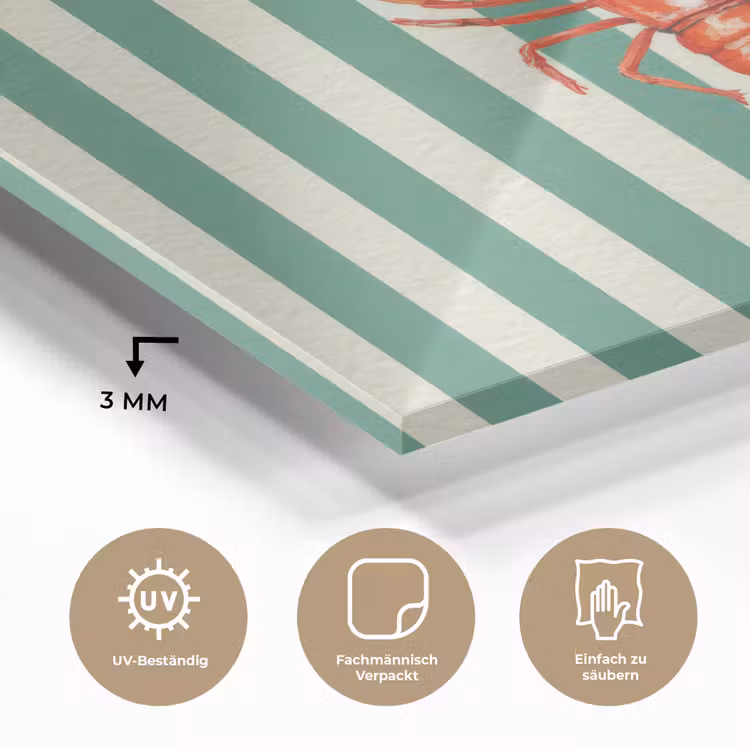 Kreeft - Strepen - Realistisch - Zomers plexiglas 5mm klein -wsfeer2_DE