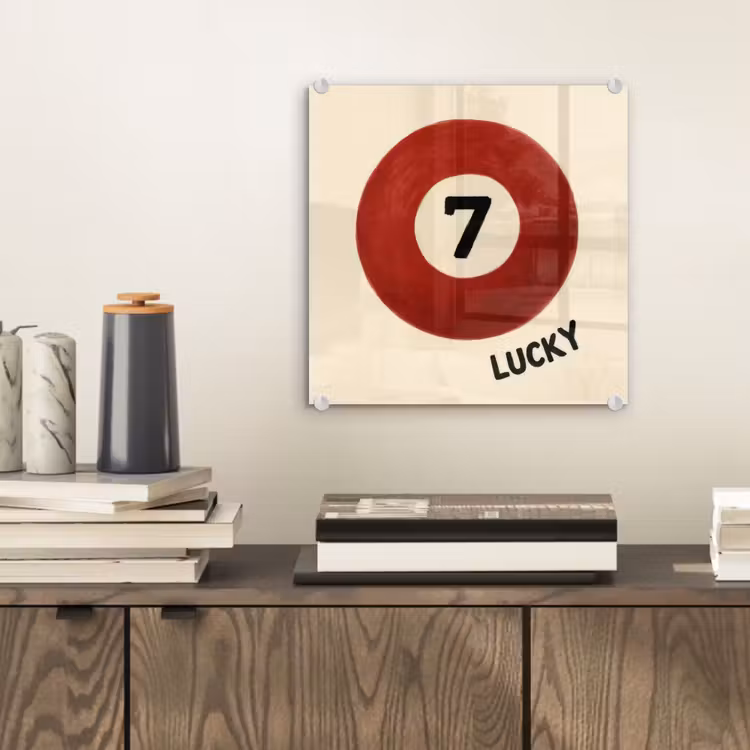 Cirkel - Zeven - Lucky - Rood plexiglas 5mm klein -sfeer1