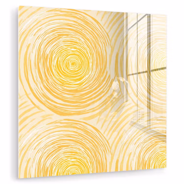 Cirkels - Abstract - Artistiek - Geel plexiglas 5mm klein 11 -zzzproduct_nieuw