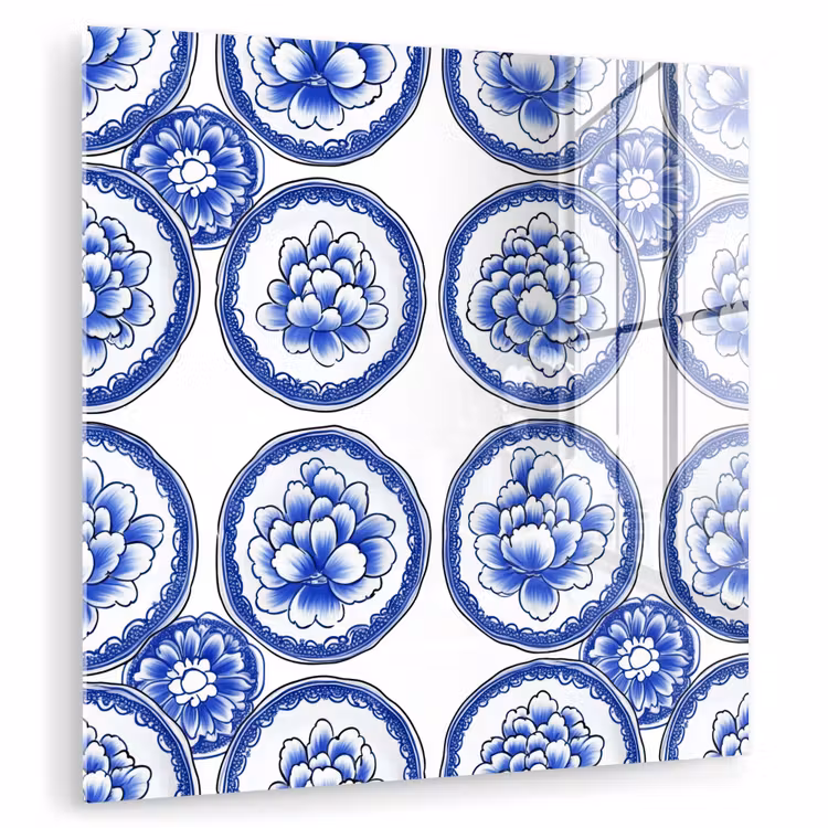 Cirkels - Bloemen - Blauw plexiglas 5mm klein 11 -zzzproduct_nieuw