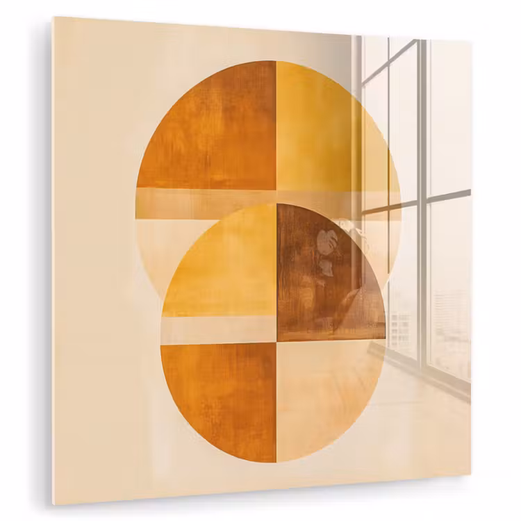 Cirkels - Geel - Minimalistisch plexiglas 5mm klein -zzzproduct_nieuw
