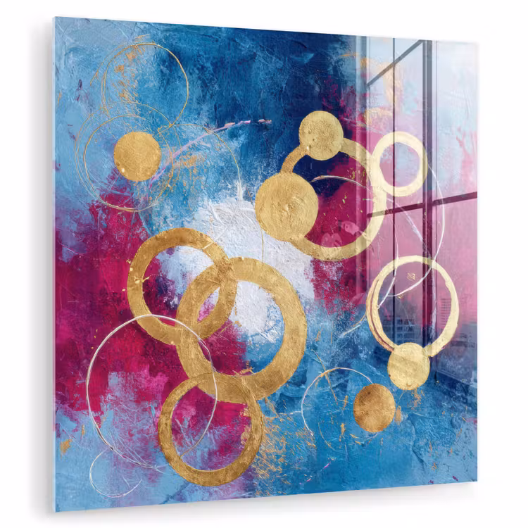 Cirkels - Goud - Abstract plexiglas 5mm klein -zzzproduct_nieuw