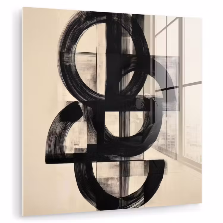 Cirkels - Lijnen - Vormen - Zwart plexiglas 5mm klein -zzzproduct_nieuw
