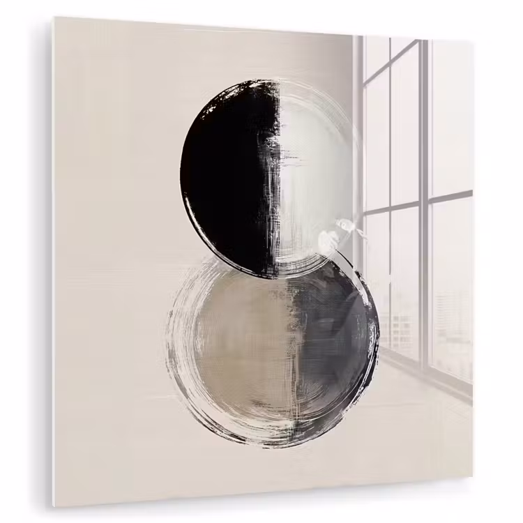 Cirkels - Strepen - Minimalistisch - Zwart plexiglas 5mm klein -zzzproduct_nieuw