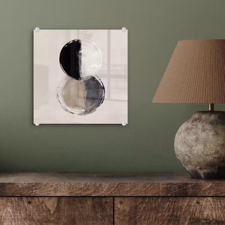 Cirkels - Strepen - Minimalistisch - Zwart plexiglas 5mm klein -sfeer3