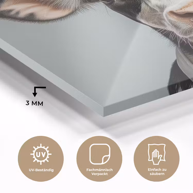 Koe - Zwart - Wit - Kok plexiglas 5mm klein -wsfeer2_DE