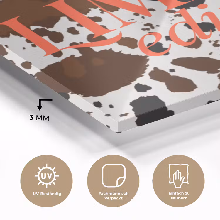 Koeienprint - Limited edition - Rood plexiglas 5mm klein -wsfeer2_DE