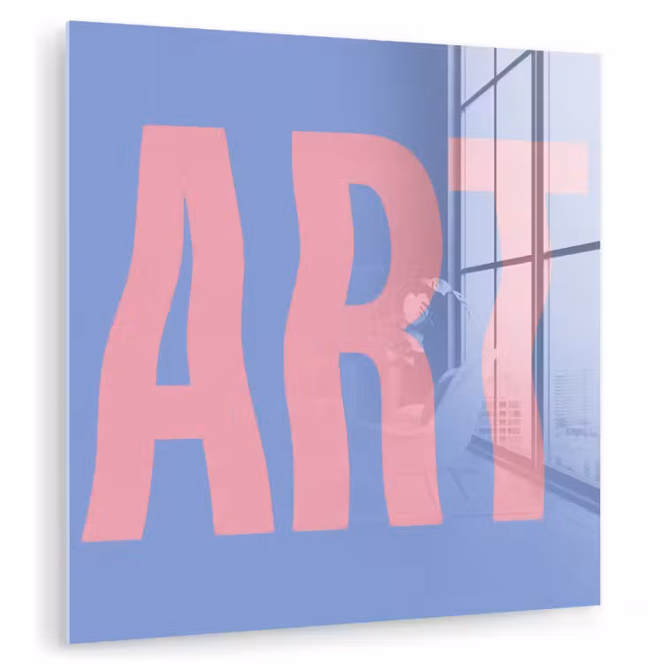 Art - Roze - Blauw plexiglas 5mm klein -zzzproduct_nieuw