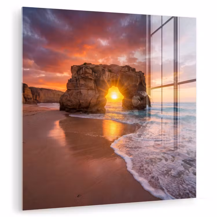 Kust - Rots - Zonsondergang - Zee - Natuur plexiglas 5mm klein -zzzproduct_nieuw