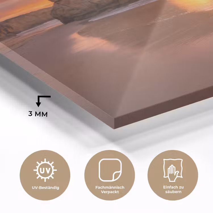 Kust - Rots - Zonsondergang - Zee - Natuur plexiglas 5mm klein -wsfeer2_DE