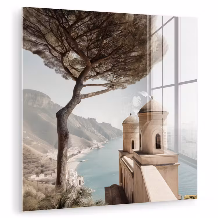 Kust - Klif - Boom - Gebouw plexiglas 5mm klein -zzzproduct_nieuw
