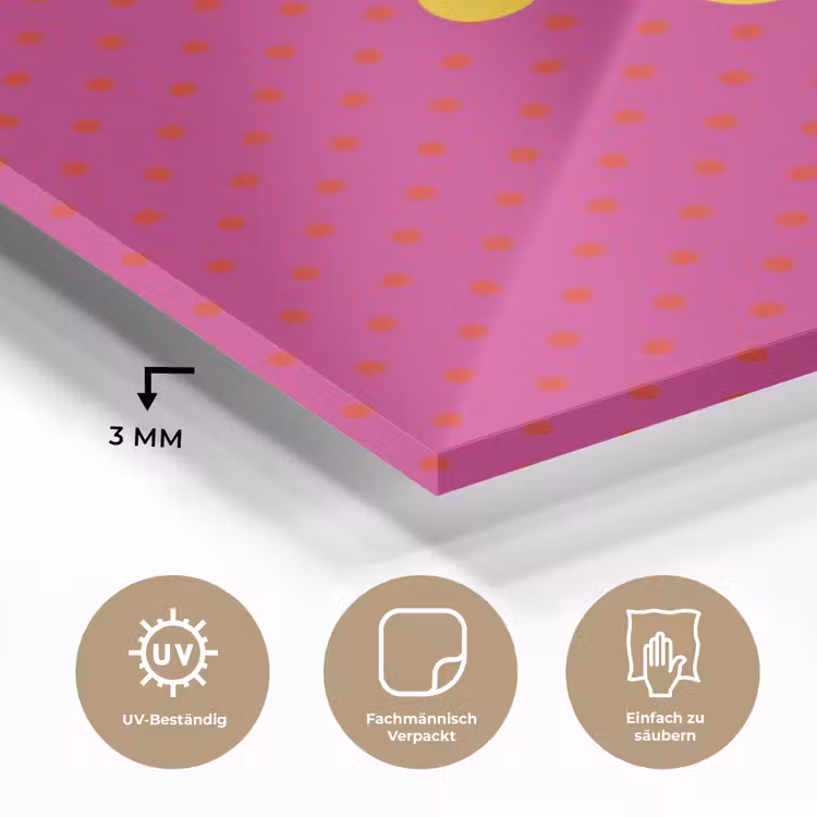 Smile - Stippen - Geel - Smiley - Roze plexiglas 5mm klein -wsfeer2_DE