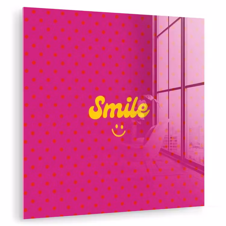 Smile - Stippen - Roze plexiglas 5mm klein -zzzproduct_nieuw