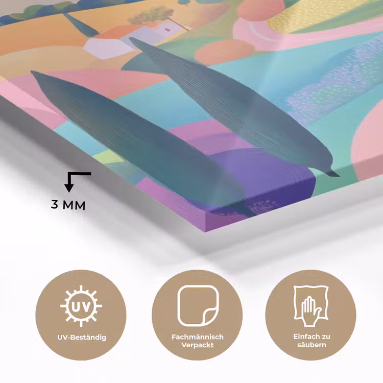 Landschap - Paars - Pastel - Huizen plexiglas 5mm klein -wsfeer2_DE
