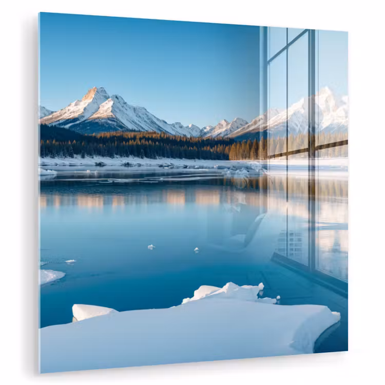 Landschap - Winter - Meer - Bergen - Uitzicht - IJs plexiglas 5mm klein -zzzproduct_nieuw
