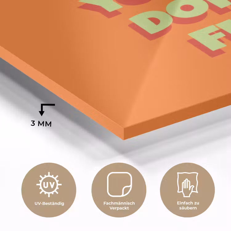 Slow down you're doing fine - Oranje - Simple plexiglas 5mm klein -wsfeer2_DE
