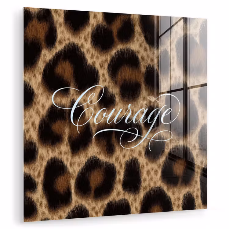 Luipaardprint - Bruin - Courage - Sierlijk plexiglas 5mm klein -zzzproduct_nieuw