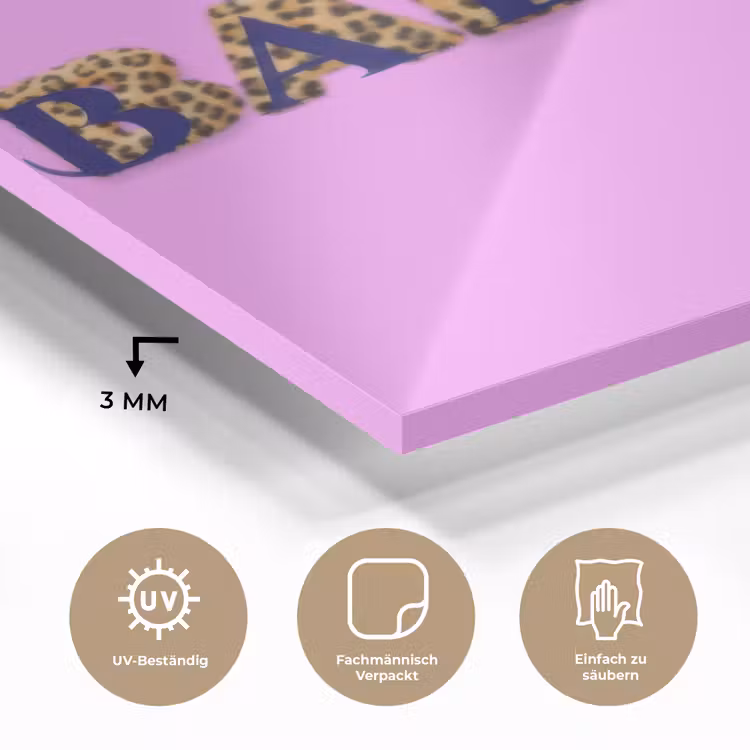 Felroze - Badass - Panterprint - Schaduw plexiglas 5mm klein -wsfeer2_DE