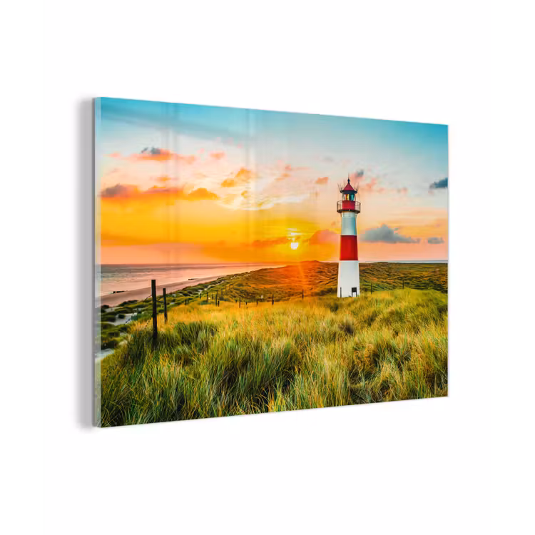 Vuurtoren - Natuur - Zon - Landschap - Gras - Strand - Zee plexiglas 5mm klein -zzzproduct_nieuw