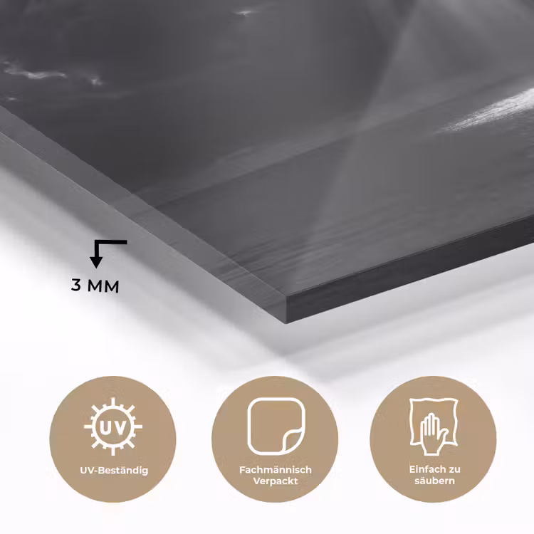 Licht - Wolken - Zee - Zwart-wit - Natuur plexiglas 5mm klein -wsfeer2_DE