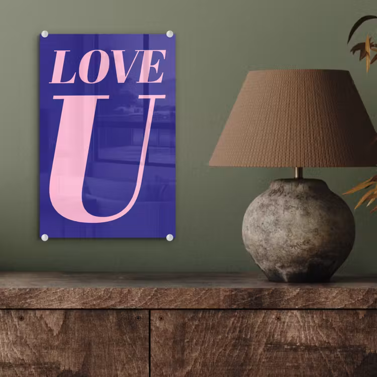 Love - Blauw - Valentijn plexiglas 5mm klein -sfeer3