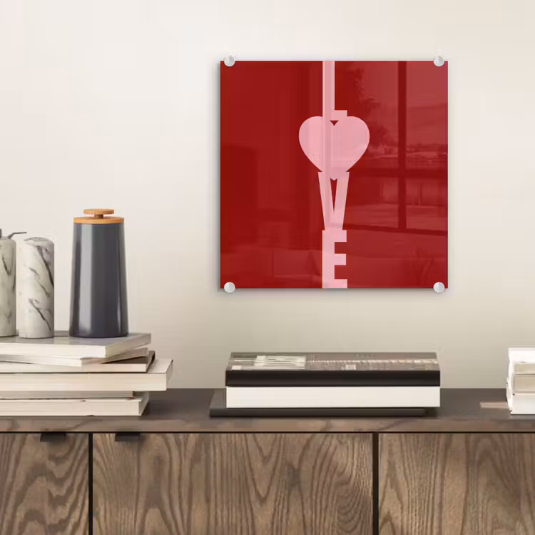 Love - Hart - Rood plexiglas 5mm klein -sfeer1