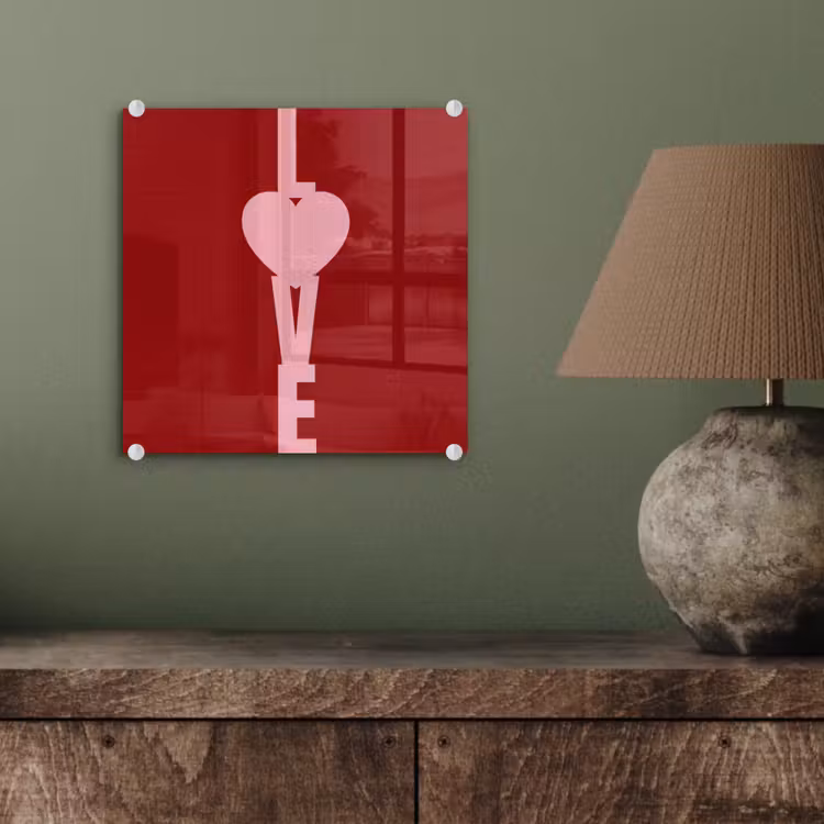 Love - Hart - Rood plexiglas 5mm klein -sfeer3