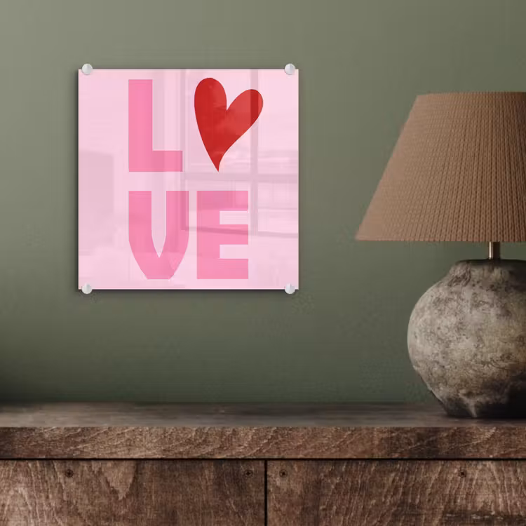 Love - Roze - Hart - Valentijn plexiglas 5mm klein -sfeer3