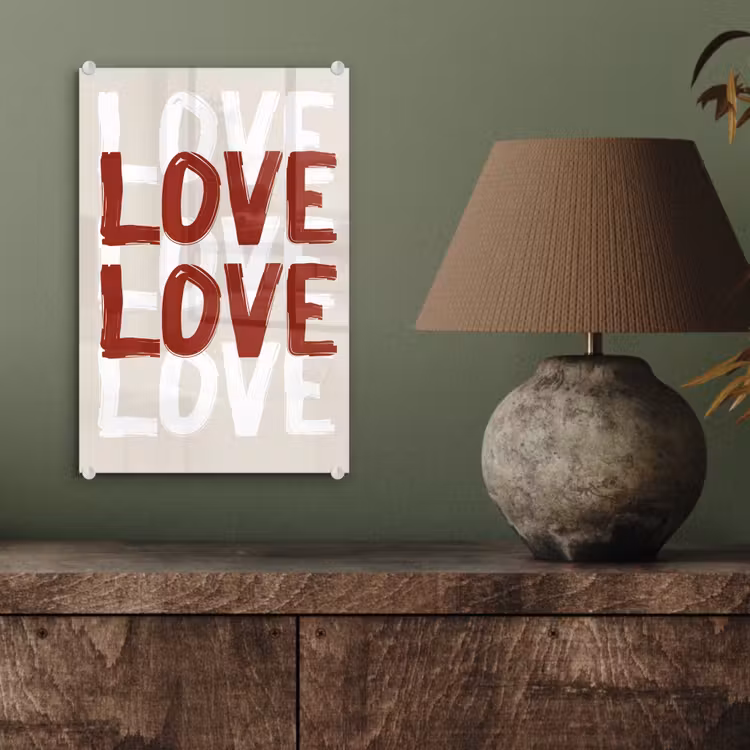 Love - Rood - Tekst plexiglas 5mm klein -sfeer3