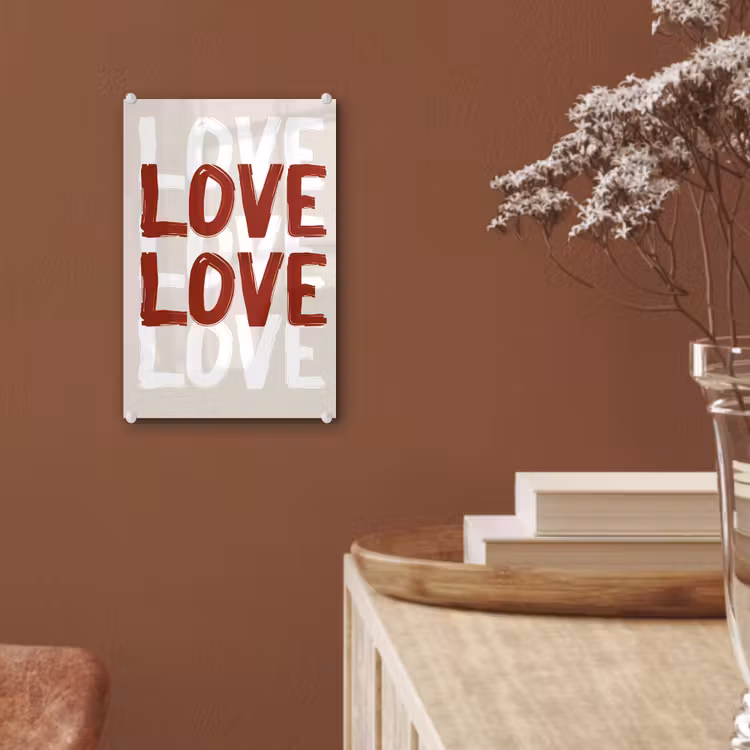 Love - Rood - Tekst plexiglas 5mm klein -sfeer5